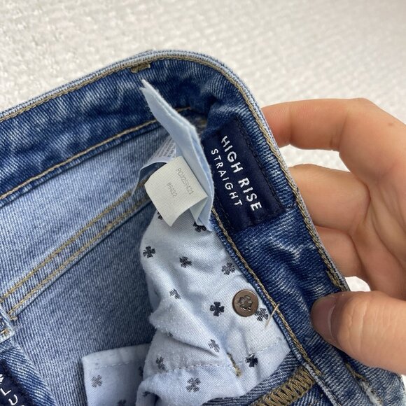 Lucky Brand High Rise Straight Ankle Distressed Jeans 2 / 26 Four-leaf clover* - Picture 8 of 15